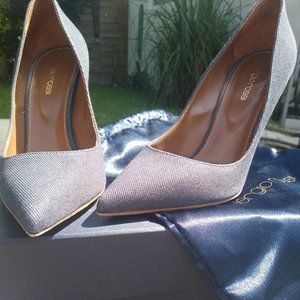 Sergio Rossi denim pumps, 38 1/2, size 8 USA